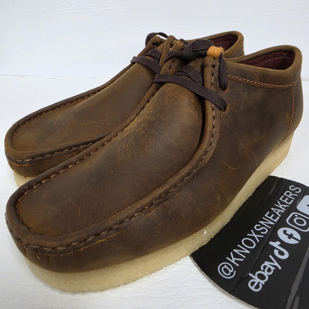 Clarks Wallabee Low Beeswax Brown Leather 61605012 Men's Size 7.5